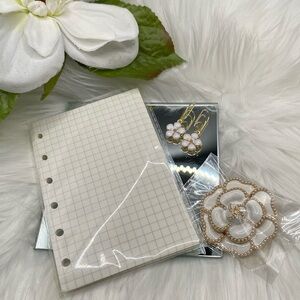 New! PM SIZE AGENDA REFILL INSERT, (2) Agenda Charms (1) Camellia Brooch